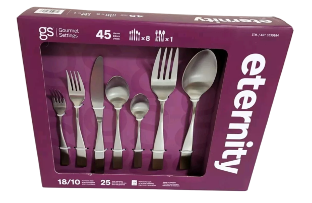 Gourmet Settings 45 Piece 18/10 Stainless Steel Service For Eight Cutlery Set