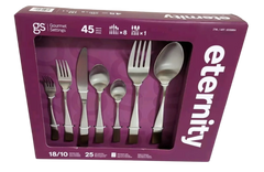 Gourmet Settings 45 Piece 18/10 Stainless Steel Service For Eight Cutlery Set