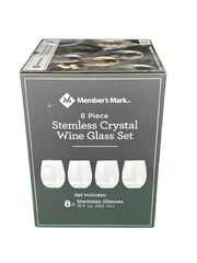 8 Piece Stemless Crystal Wine Glasses Set 562ml