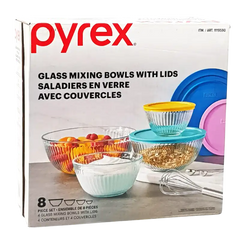 Glass Mixing Bowls With Lids 8 Piece Set