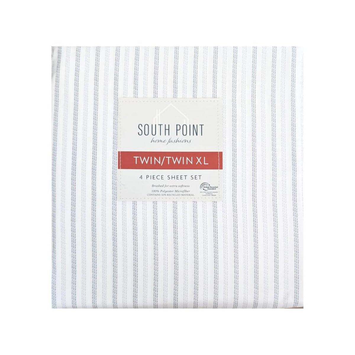 6 Piece Sheet Set King Chalk Stripe Grey ITM: 1703335