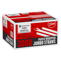3000 Paper Wrapped Jumbo Straws 7.75 INCH