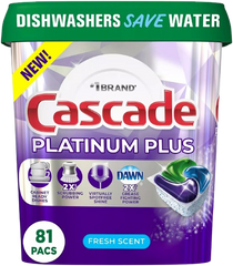 Platinum Plus  DishWasher Detergent Fresh Scent With Dawn 81 ActionPacks 1.25Kg