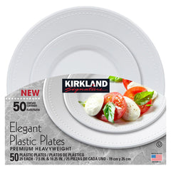 Elegant Plastic Plates Premium Heavyweight 50count