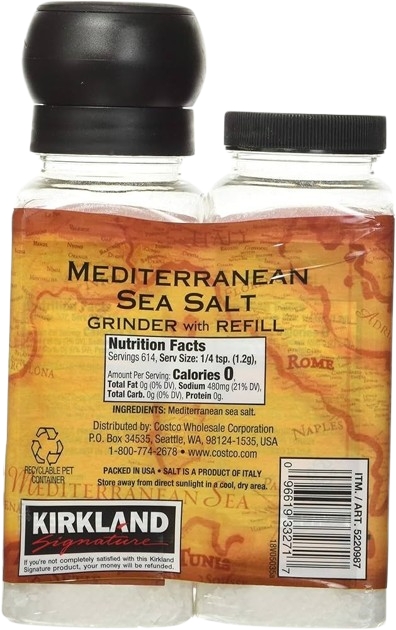 Mediterranean Sea Salt Grinder with Refill 737g ITM. 5220987