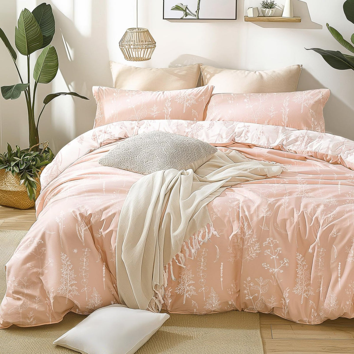 Rosy Pink Champagne 5 Piece Bed In a Bag Comforter Set Full Size ITM: 69971494