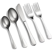 20 Piece 18/0 Flatware Plait Mirror Service For 4 Cutlery Set