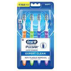 Pulsar Battery-Powered 4 Pack Soft Toothbrushes