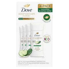 Advanced Care Invisible+ 4 Pack Cucumber and Cactus Water Deodorant 74G Each