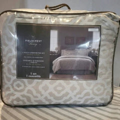 3 Piece Comforter King Silver Gray