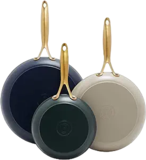 Jewel 3-Piece Set 8.15 by 10.51 by 12.09 IN Hard Anodized Healthy Ceramic Nonstick