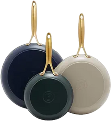 Jewel 3-Piece Set 8.15 by 10.51 by 12.09 IN Hard Anodized Healthy Ceramic Nonstick