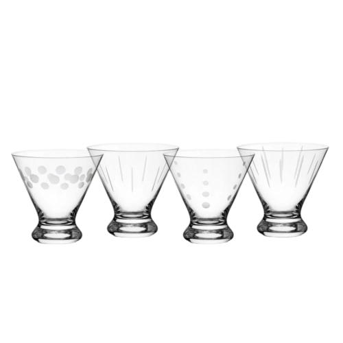 Cheers Set Of 4 Stemless Martini Glasses 236 ml