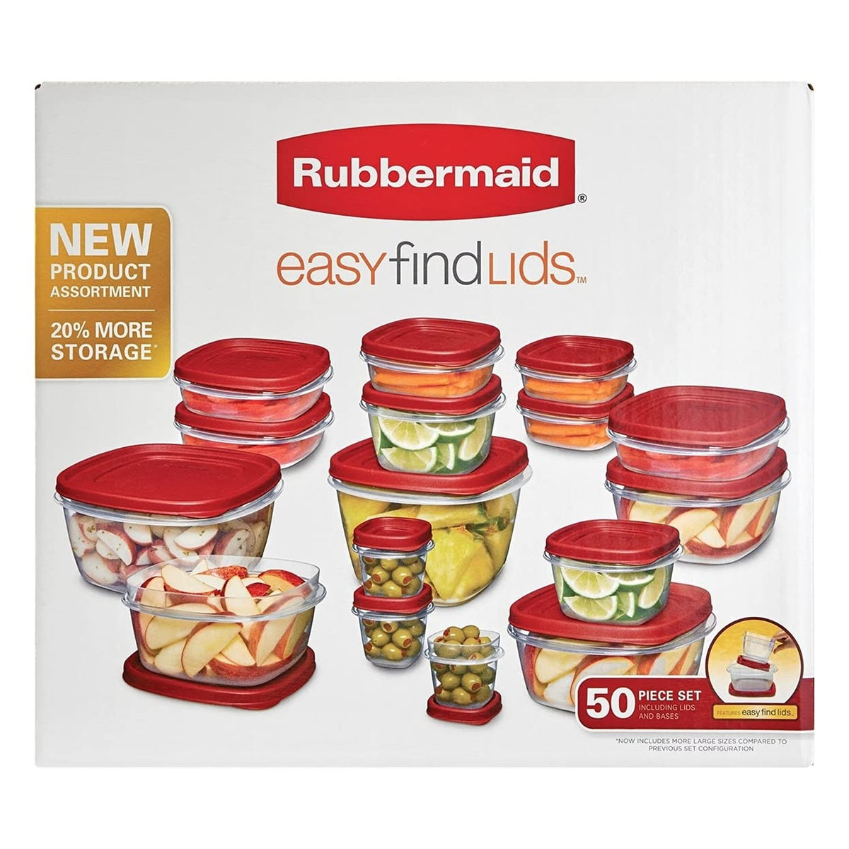 Easy Find Lids 50 Pieces Container + Lids