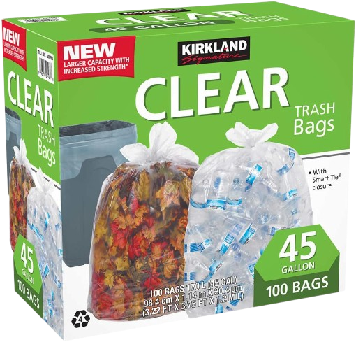 Clear Trash Bags 100 Bags