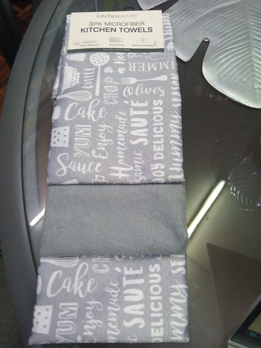 3 Pack Microfiber Kitchen Towels Style: 5637-BASIC