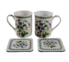 Botanic Garden Sweet Violet 4 Piece Mug & Coaster Set