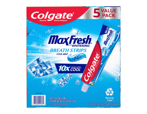 Max Fresh toothpaste with Whitening BREATH STRIPS COOLMINT 5 PACK