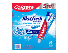Max Fresh toothpaste with Whitening BREATH STRIPS COOLMINT 5 PACK