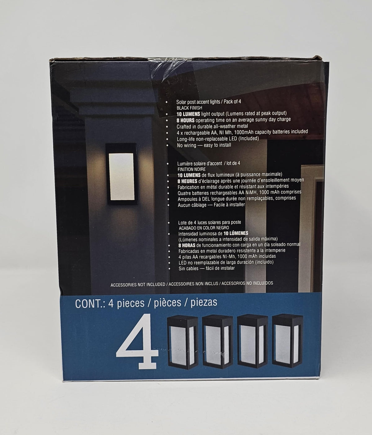 Naturally Solar Pack of 4 Solar Post Accent Lights