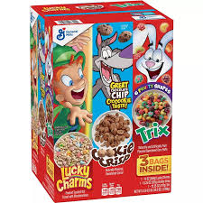 Lucky Charms, Cookie Crisp, Trix Cereal Variety Pack, 3 pk.