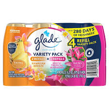 Glade Automatic Spray Refills 4 Pack Hawaiian Breeze and Exotic Tropical Blossoms 703g