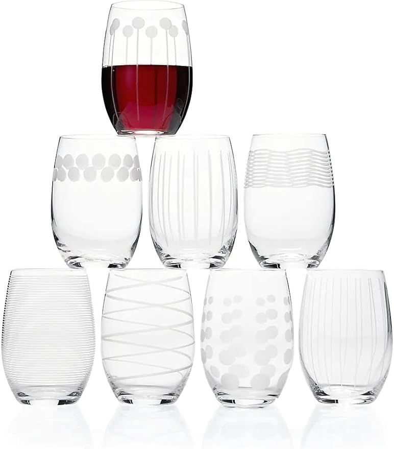 Cheers Set of 8 Stemless Wine Glasses 505ml
