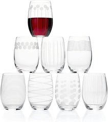 Cheers Set of 8 Stemless Wine Glasses 505ml