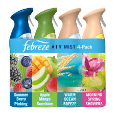 Air Freshner 4 Pack - Summer Berry Picking, Apple Mango Sunshine, Warm Ocean Breeze & Morning Spring Showers 250g Each