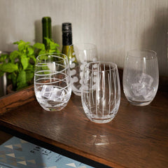 Cheers Smoke Set of 4 Stemless Wine Glasses 503ml