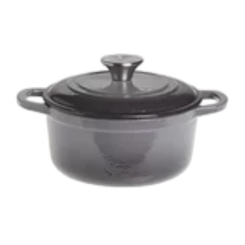 Enameled Cast Iron Dutch Oven 2 Pieces 6QT  Grey