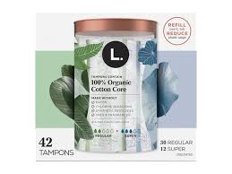 Organic Cotton Core 30 Regular 12 Super Unscented Tampons