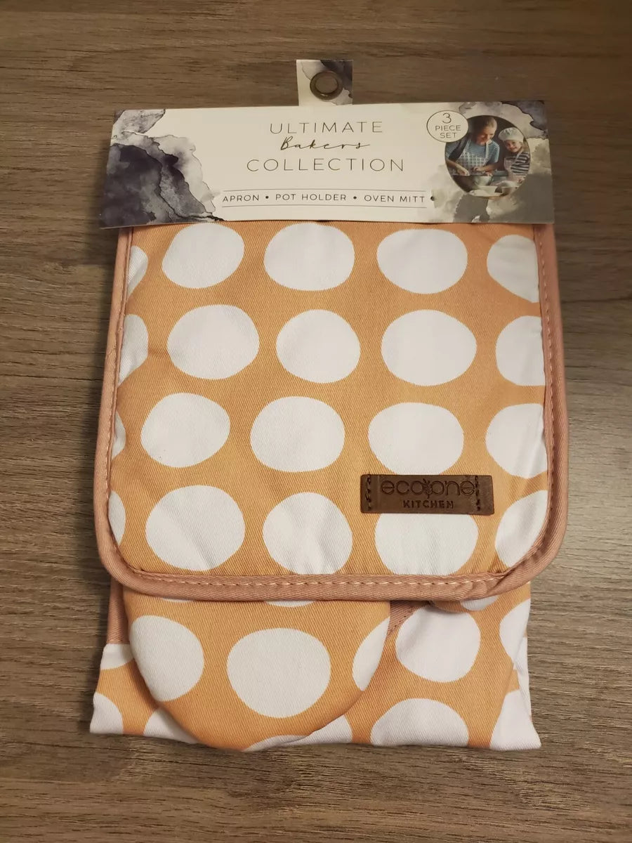 3 Piece Set Apron Pot Holder Mitt