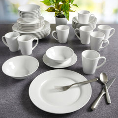 40 Piece Zen Platinum Fine Ceramic Dinnerware Set