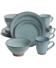 California Designs Blue 16 Piece Dinnerware Set