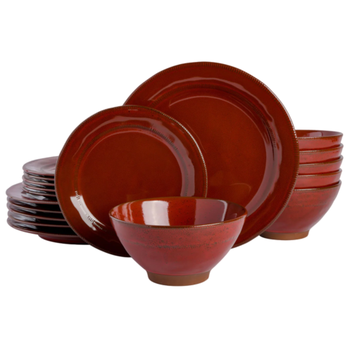 Terracotta Red 18 Piece Dinnerware Set