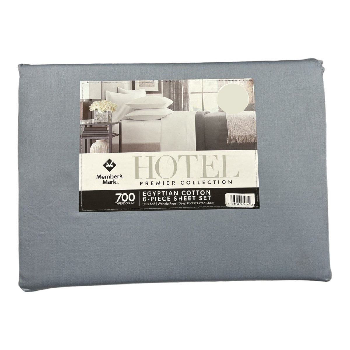 700 Thread Count Egyptian Cotton Sheet Set 6-Piece Blue Crest
