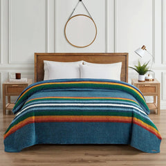 Queen Blanket Serape Stripe Blue ITM: 1623498