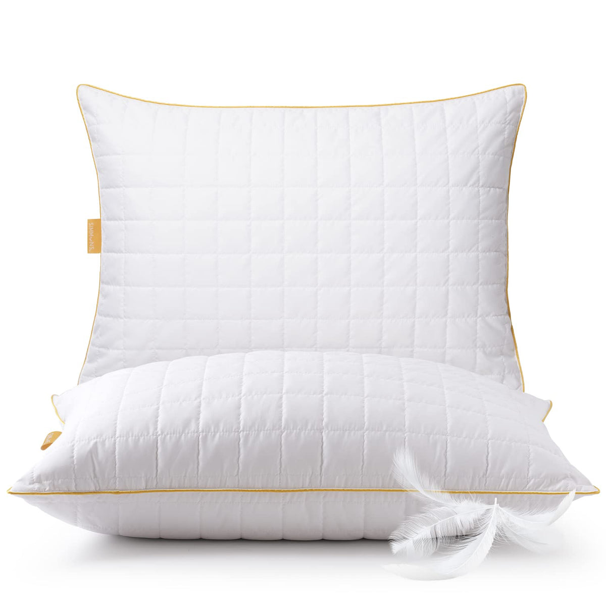 2 Pack Quilted Feather and Down Pillow Standard/Queen Size ITM: 1641626