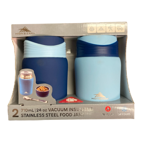 Vacuum Insulated 2 Stainless Steel Food Jars 710ml Set of 2