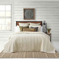 Full/Queen Yard-dyed Stripes Lightweight Quilt Set