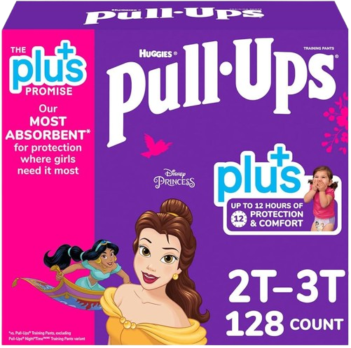 Pull. Ups Plus+ Diapers 128 Count Disney Princess