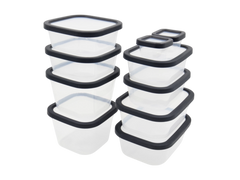 6 Piece Square Plastic Container Set
