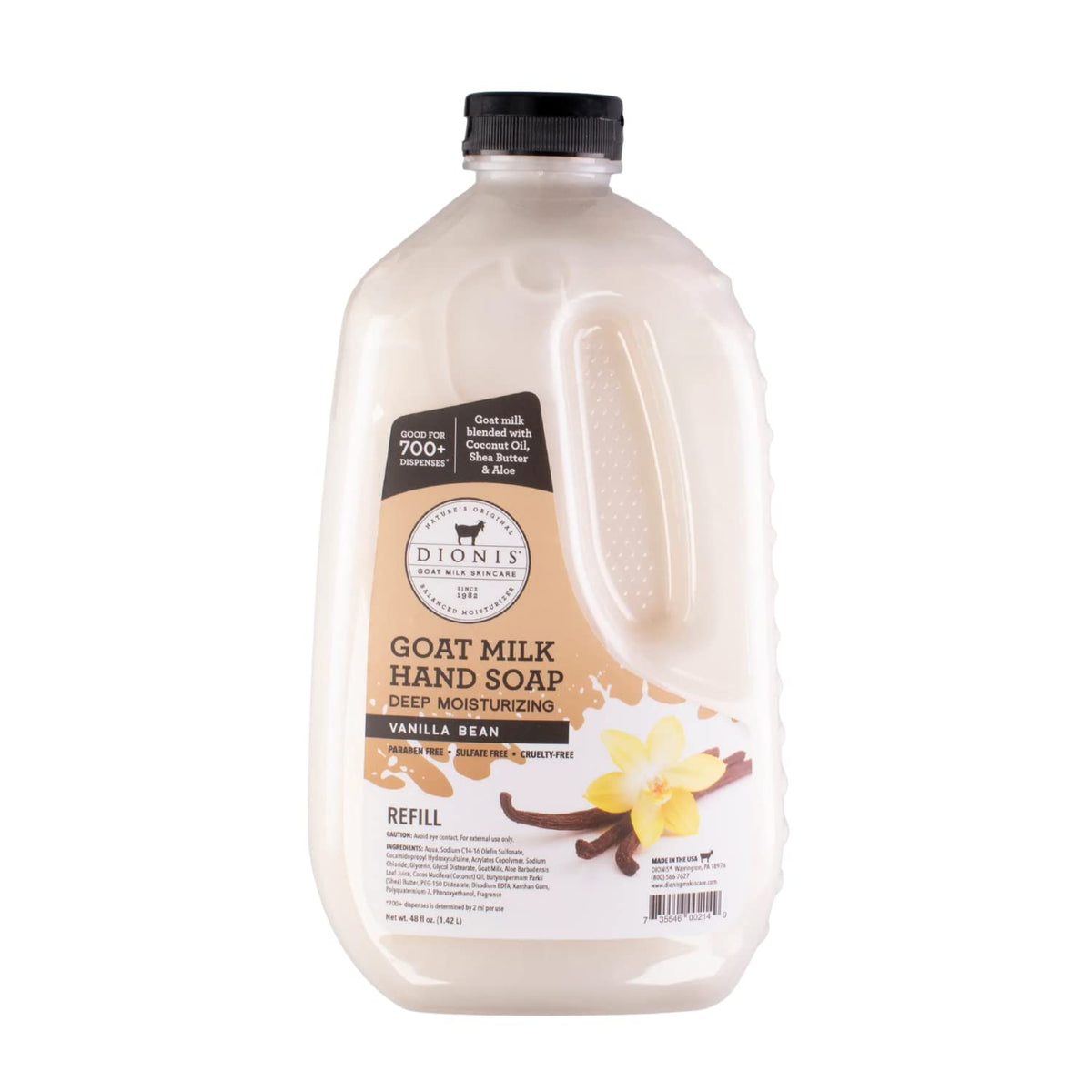 Goat Milk Hand Soap Deep Moisturizing Vanilla Bean 2Pack+ Refill 1.42l