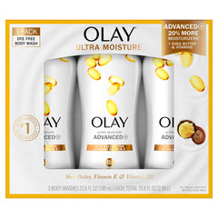 Ultra Moisture Advanced+Shea Butter 3Pack Dye Free 700ml Body Wash