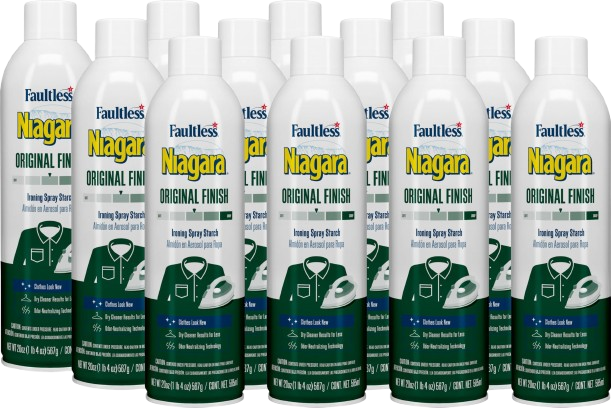 Niagara Original Finish Ironing Spray Starch 12 cans 567g