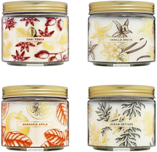4 12ounce Soy Blend Luxury Candles