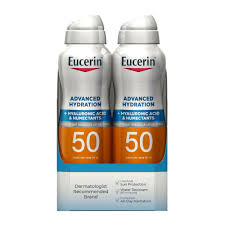 2 Pack Advanced Hydration Hyaluronic Acid + Humectants Lightweight Sunscreen Lotion Spray SPF 50