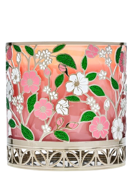 Spring Floral Toss Large 3-Wick Candle Holder Sleeve
