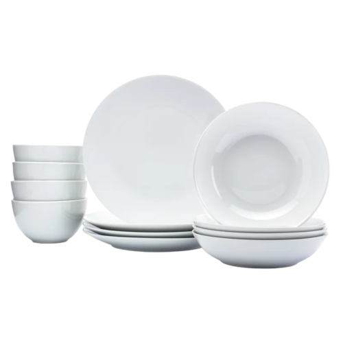 12 Piece Vitrified Porcelain Dinnerware Set